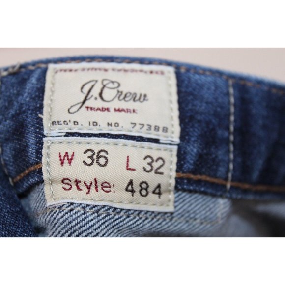 J. Crew Denim Jeans 484 Mens 36x32 Slim Medium Wash Tapered Leg Mid Rise - Picture 5 of 7